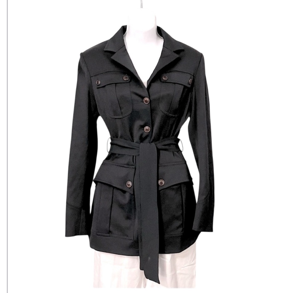 Plein Sud Women’s Trench Blazer Jacket Wool Blend Lined Luxury Lightweight Coat